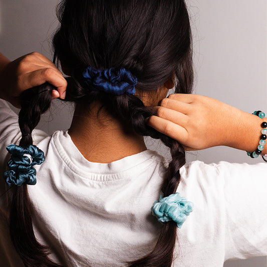 Classic Scrunchie-Molten Teal (set of 3)