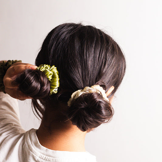 Classic Scrunchie-Molten Green (set of 3)