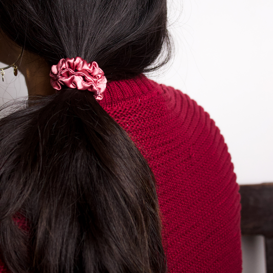 Classic Scrunchie-Marsala (set of 3)