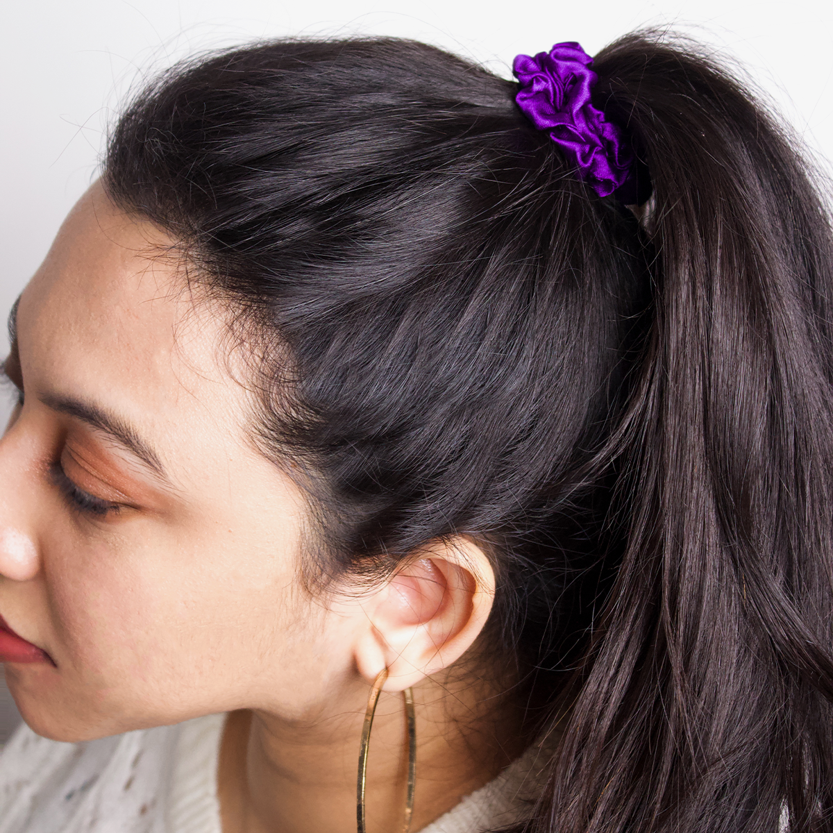 Classic Scrunchie-Amethyst (set of 3)