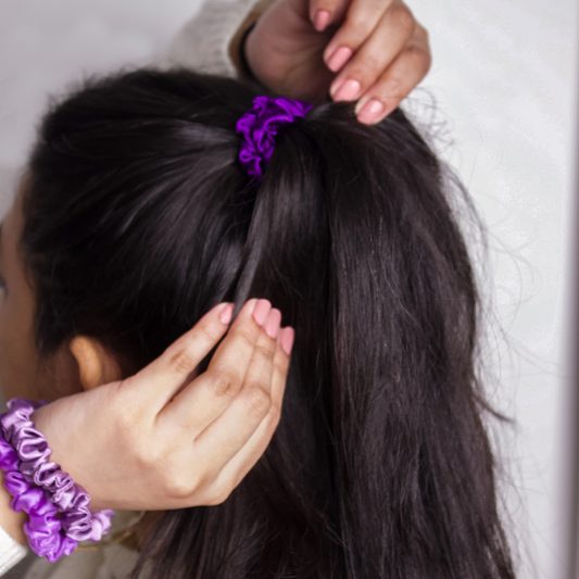 Classic Scrunchie-Amethyst (set of 3)