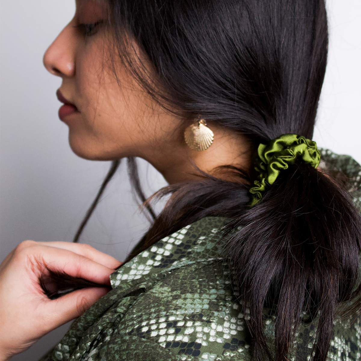 Classic Scrunchie-Seaweed (set of 3)