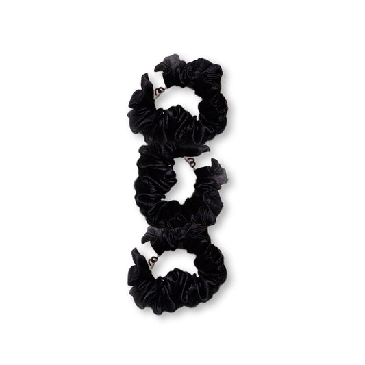 Classic Scrunchie-Noir (set of 3)