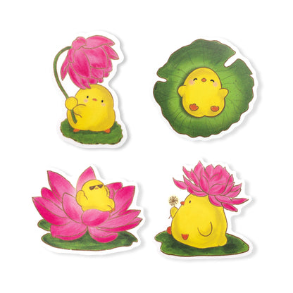 Duckies In A Pond Vinyl Sticker (Set Of 4)