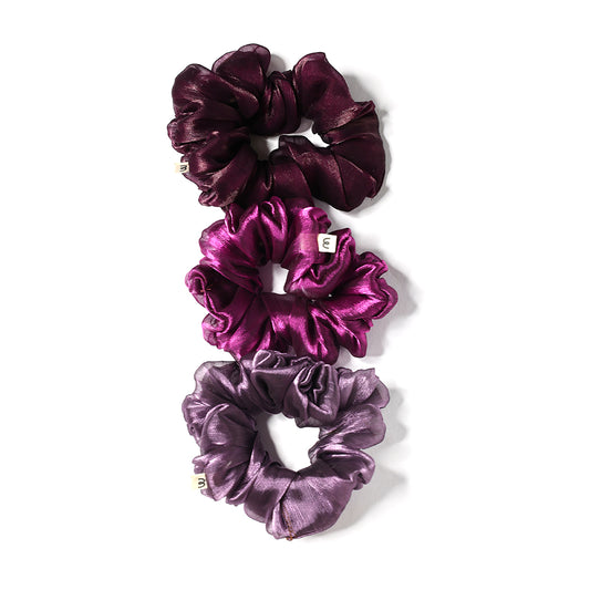 Jumbo Scrunchie-Molten Purple (set of 3)