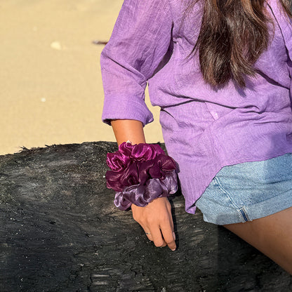 Jumbo Scrunchie-Molten Purple (set of 3)