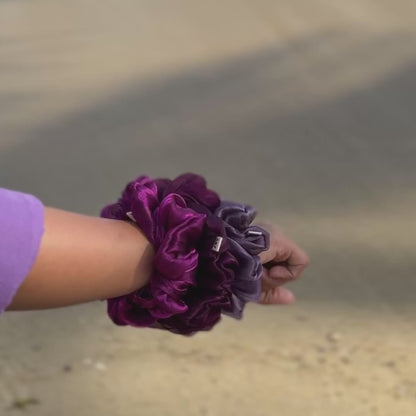 Jumbo Scrunchie-Molten Purple (set of 3)