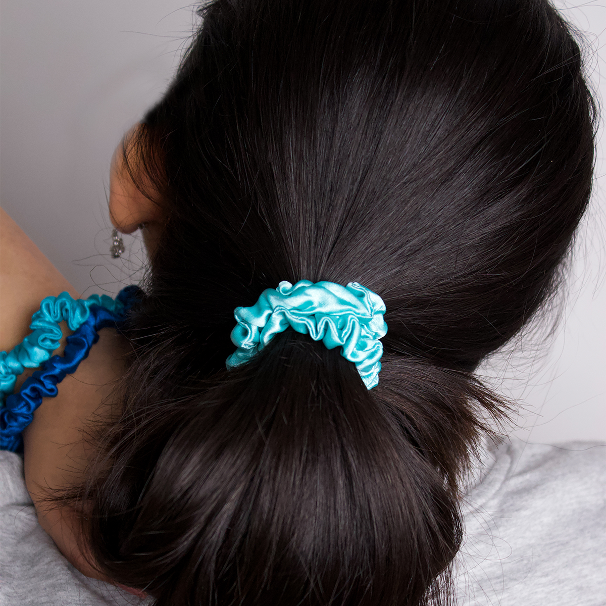 Classic Scrunchie- Azure (set of 3)